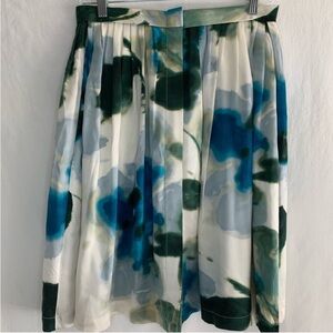 Rachel Roy Women’s Silk Pleated Aquamarine Skirt Pockets Size 2
